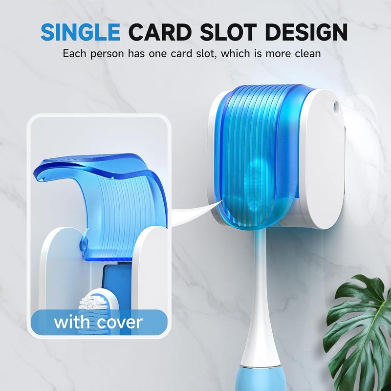 EKOTTOK Toothbrush Holders for Bathrooms【Upgrade Single Slot Design】 Toothbrush Holder Wall Mounted with Cover Moisture-Proof and Dust-Proof Toothbrush Storage Organizer for Shower Family and Travel 6PCS - Image 4
